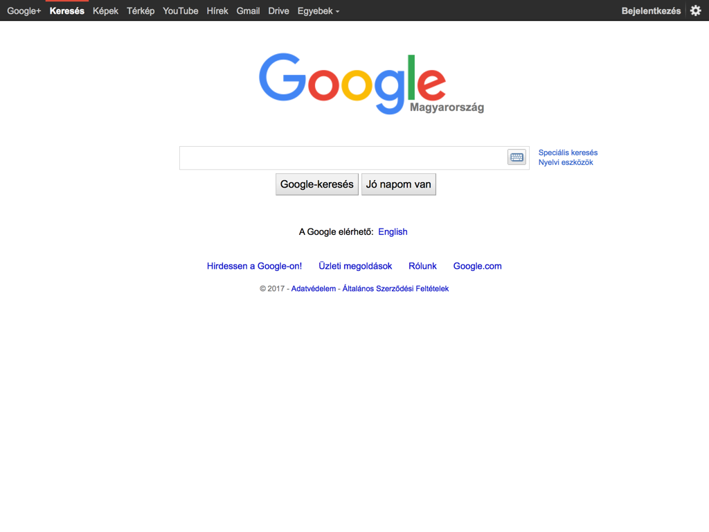 google.hu saved in 2017.
